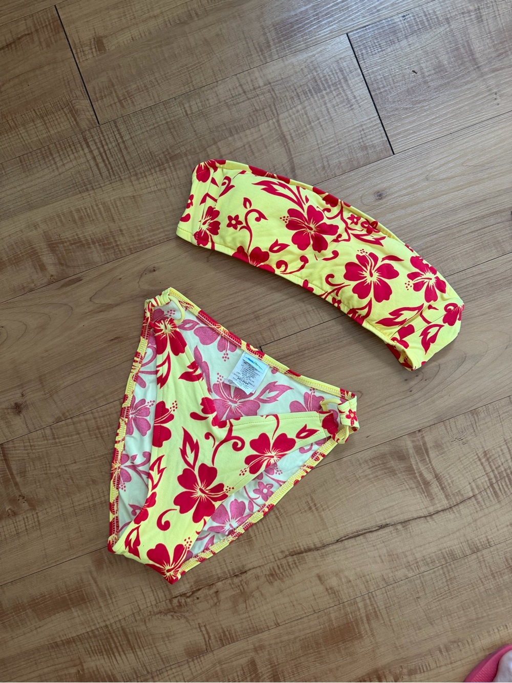 Bandeau Bikini Set with High Cut Bottoms Vintage Y2K S/M